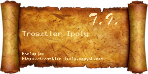 Trosztler Ipoly névjegykártya